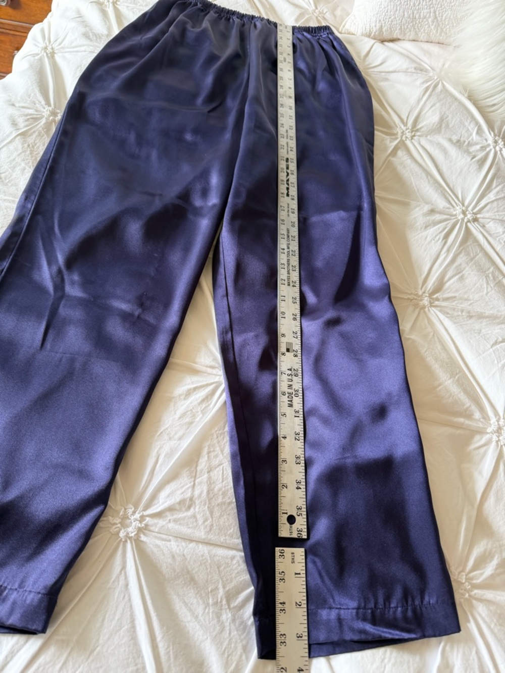 Victoria’s Secret Purple Satin Pajama Set Gold Piping Size Small - Picture 7 of 8